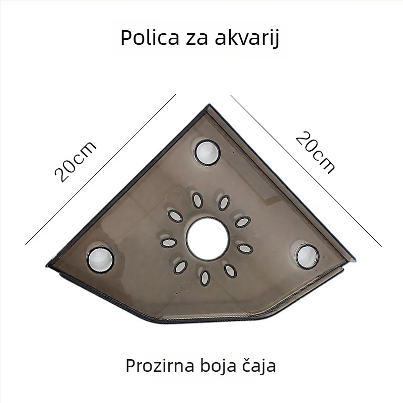 Kutni stalak za akvarij bez bušenja, organizator hrane za ribe, gornji dekorativni nosač s pladnjem za hidroponične biljke