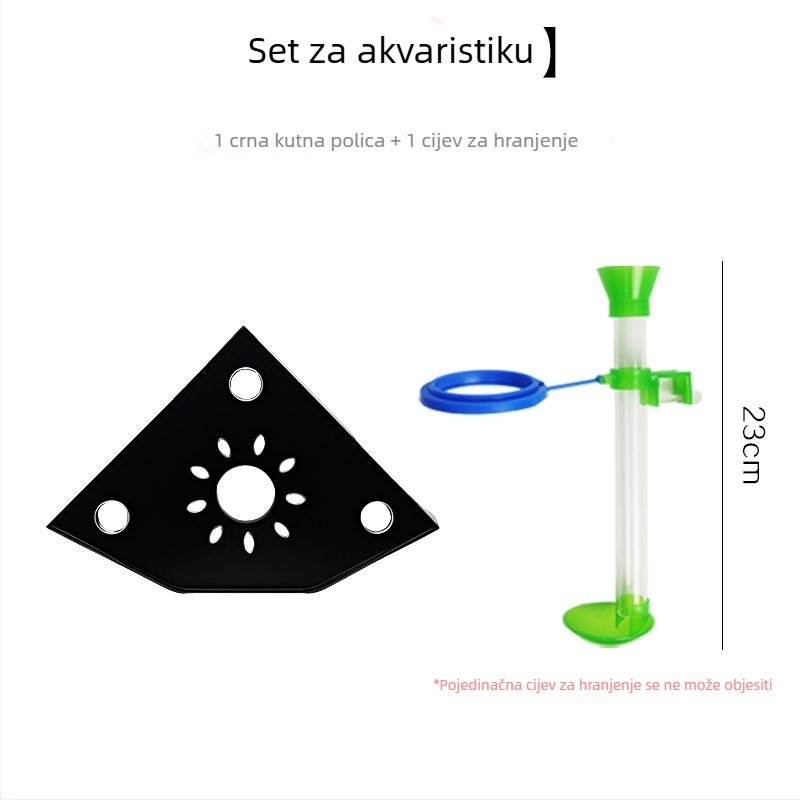 Kutni stalak za akvarij bez bušenja, organizator hrane za ribe, gornji dekorativni nosač s pladnjem za hidroponične biljke