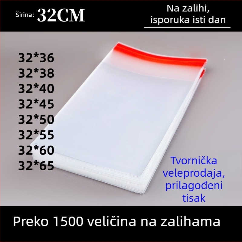OPP prozirna torbica za šalove, samoljepljiva vrećica, matirana vrećica sa zatvaračem i tiskanim dizajnom