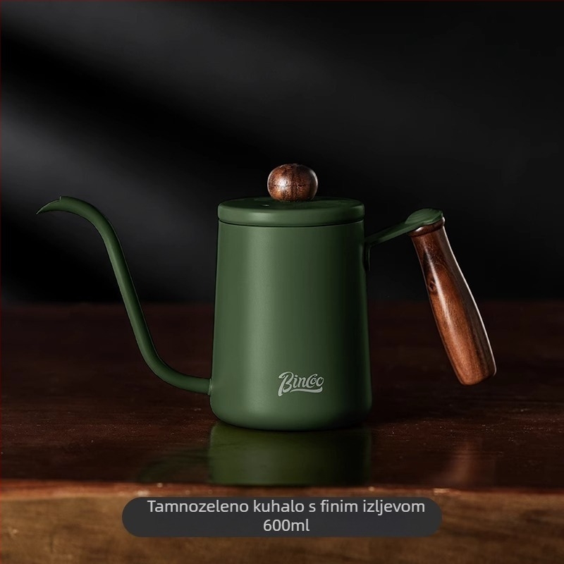 Bincoo Mini čajnik za pour-over, prijenosni, nehrđajući čelik, dugi izljev, uski otvor