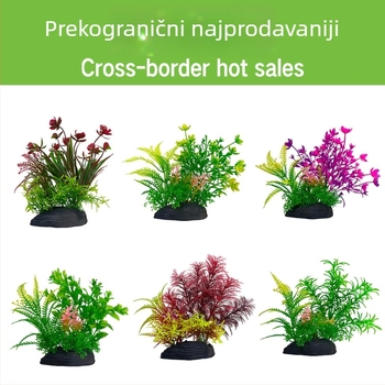 Plastične umjetne biljke za akvarij - dekoracije za mikro pejzaže u akvariju