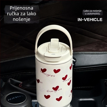 Čaša od 316 nehrđajućeg čelika sa slamkom, velikog kapaciteta, održava hladne napitke 0-6 sati, minimalistički dizajn