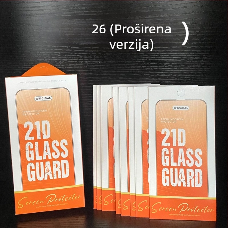 10-u-1 set zaštite zaslona za telefon od 6,7 inča — kaljeno staklo i mekani film za privatnost, u kartonskoj ambalaži
