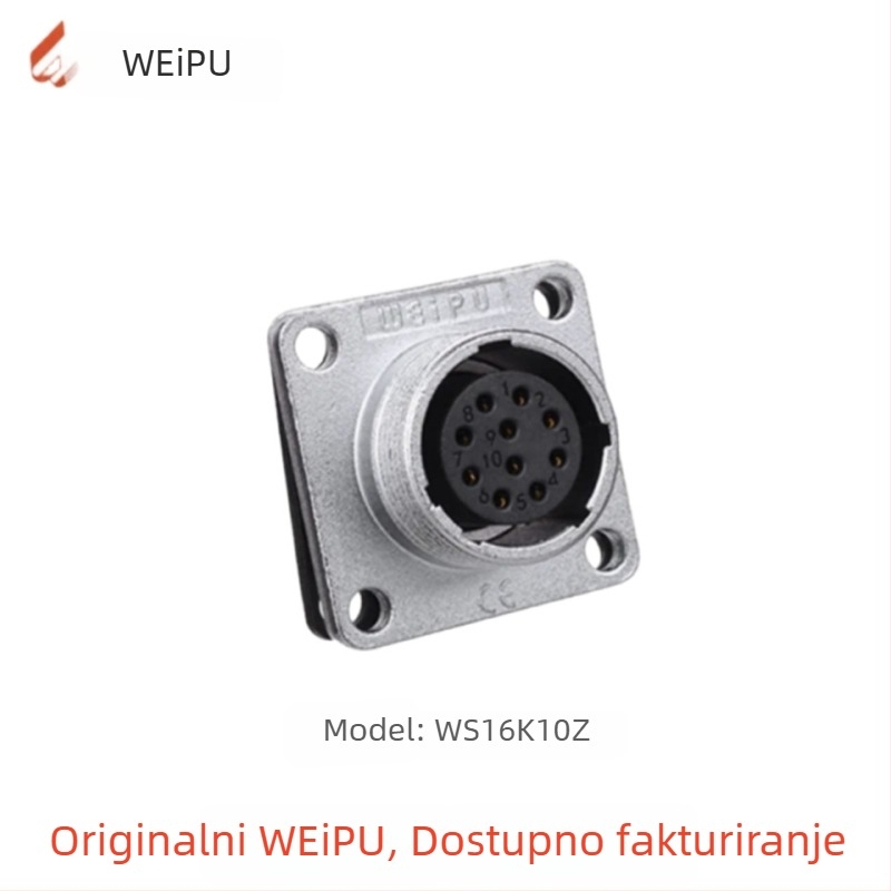 Weipu WS16 avionski utikač i industrijski kabelski konektor, 2P–10P, PPS izolator