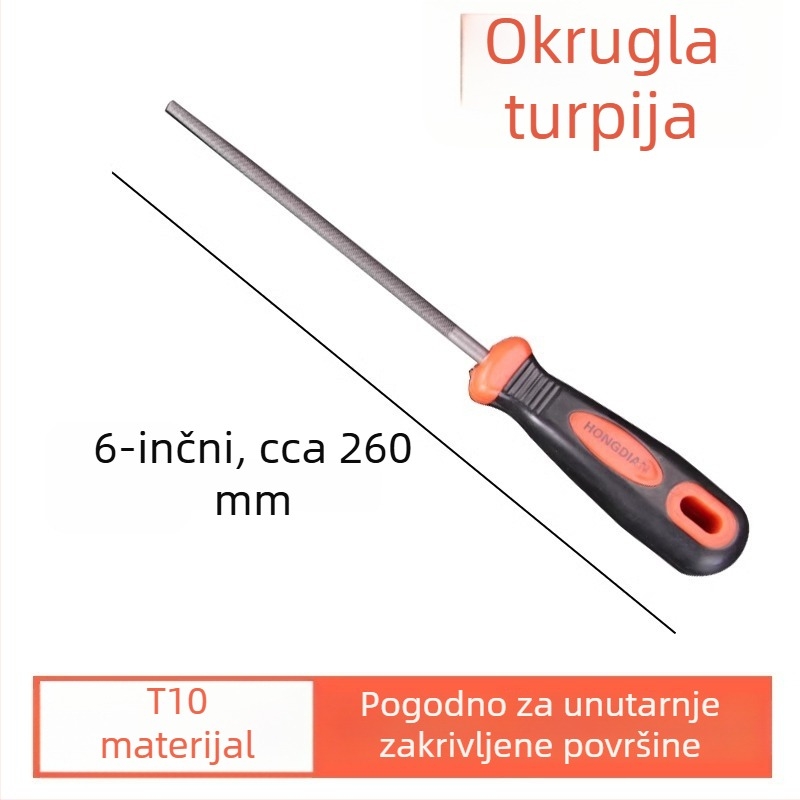 Pilnik od čelika T12 za poliranje metala, fin zubi, ravni pilnik, polukružni i trokutični alat za oblikovanje drveta