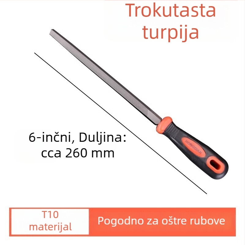 Pilnik od čelika T12 za poliranje metala, fin zubi, ravni pilnik, polukružni i trokutični alat za oblikovanje drveta