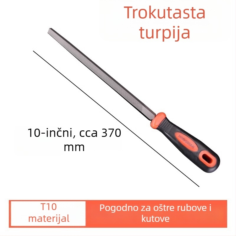 Pilnik od čelika T12 za poliranje metala, fin zubi, ravni pilnik, polukružni i trokutični alat za oblikovanje drveta