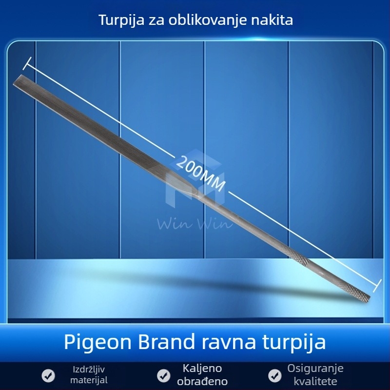Set fajlova za oblikovanje nakita: trokutasti, polukružni, bambusov list i ravni fajlovi, duljina 200/140 mm, Pigeon brendirani alat za poliranje.