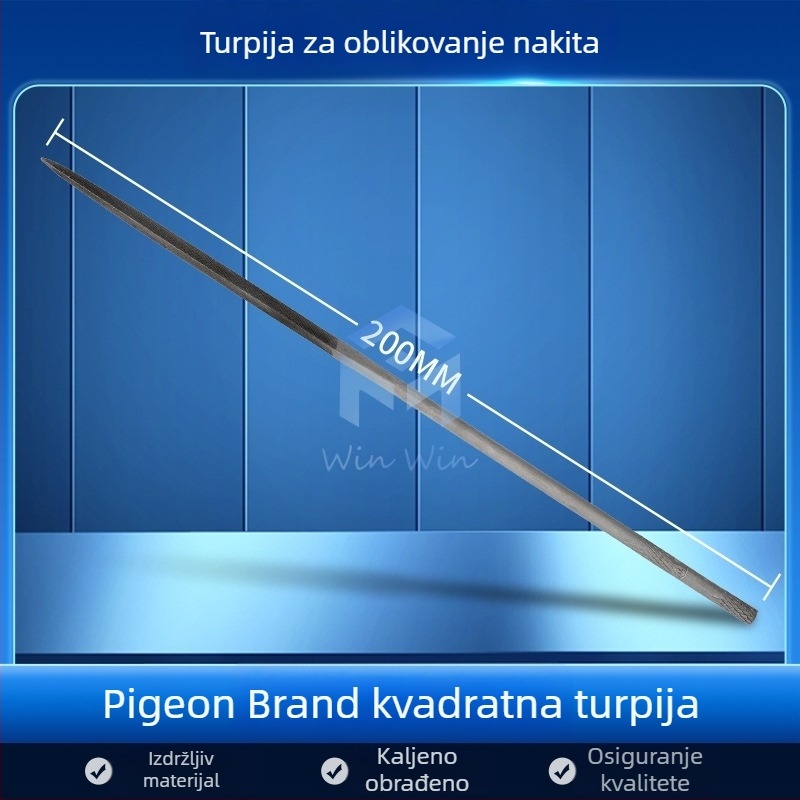 Set fajlova za oblikovanje nakita: trokutasti, polukružni, bambusov list i ravni fajlovi, duljina 200/140 mm, Pigeon brendirani alat za poliranje.