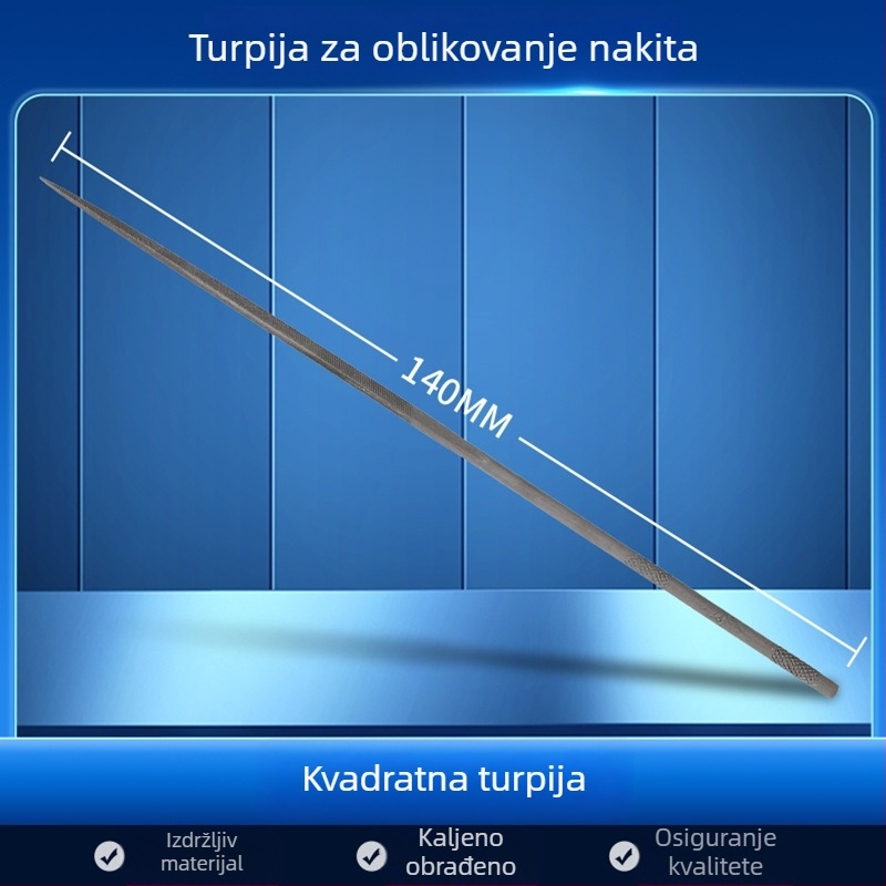 Set fajlova za oblikovanje nakita: trokutasti, polukružni, bambusov list i ravni fajlovi, duljina 200/140 mm, Pigeon brendirani alat za poliranje.