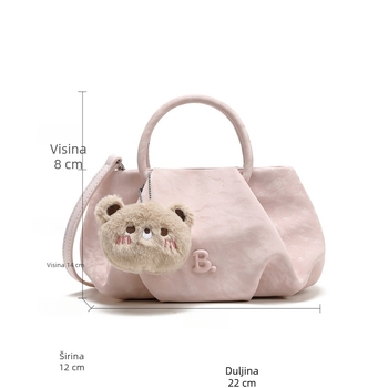 Ženska torbica velike kapacitete, korejskog stila, crossbody torba s plisiranim uzorkom oblaka, bucket oblik, lagani luksuz