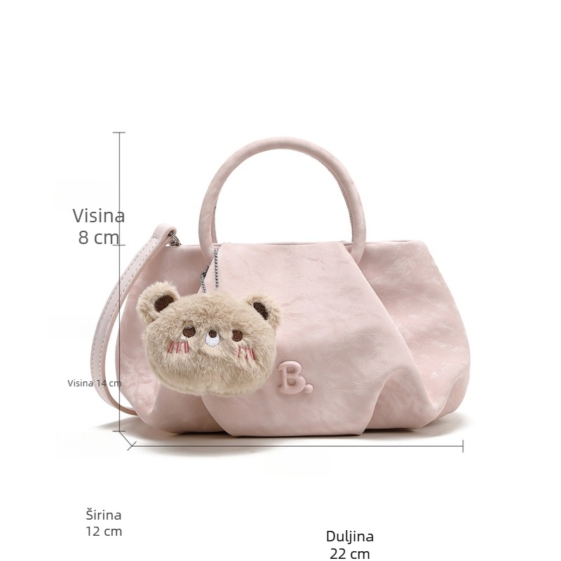 Ženska torbica velike kapacitete, korejskog stila, crossbody torba s plisiranim uzorkom oblaka, bucket oblik, lagani luksuz