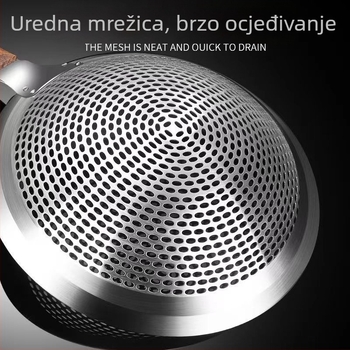 Veliko nehrđajuće čelično sito za kućnu upotrebu – pogodno za rezance i knedle, sito za prženje