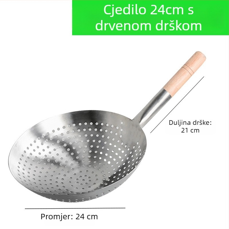 Veliko nehrđajuće čelično sito za kućnu upotrebu – pogodno za rezance i knedle, sito za prženje