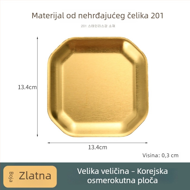 304 nehrđajući čelik, osmerokutni i kvadratni tanjur za grickalice, korejskog stila za restorane; tanjur za kimchi, hladno jelo, tanjur za kosti