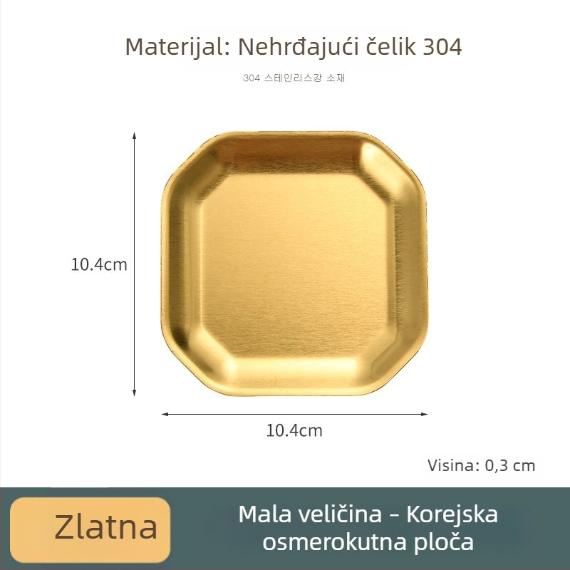 304 nehrđajući čelik, osmerokutni i kvadratni tanjur za grickalice, korejskog stila za restorane; tanjur za kimchi, hladno jelo, tanjur za kosti