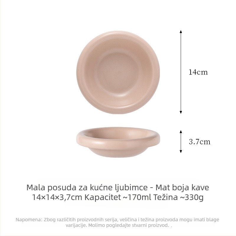 Keramička zdjela za mačke s dizajnom protiv prevrnutja, za hranu i vodu