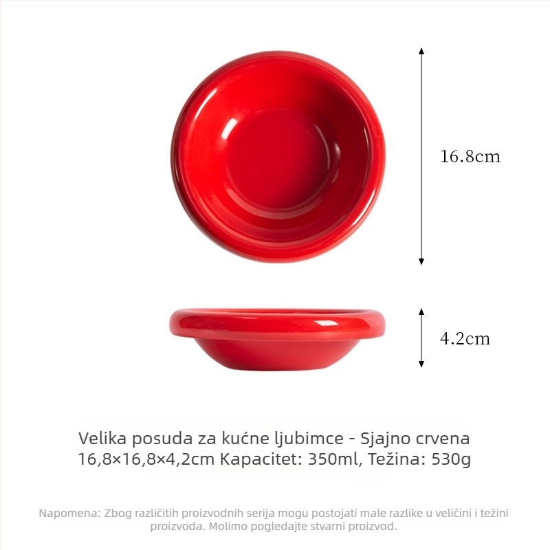 Keramička zdjela za mačke s dizajnom protiv prevrnutja, za hranu i vodu