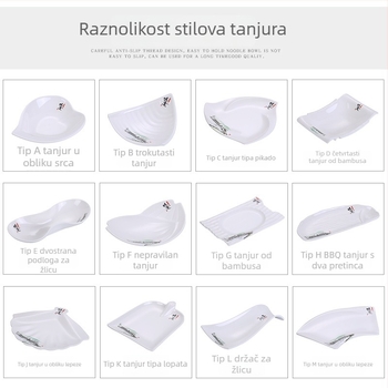 A5 melamin tanjur – kreativni tanjur s nepravilan oblikom, imitacija porculana, za obroke i grickalice