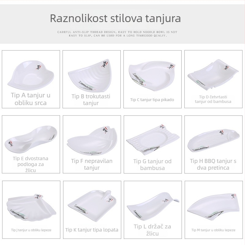 A5 melamin tanjur – kreativni tanjur s nepravilan oblikom, imitacija porculana, za obroke i grickalice