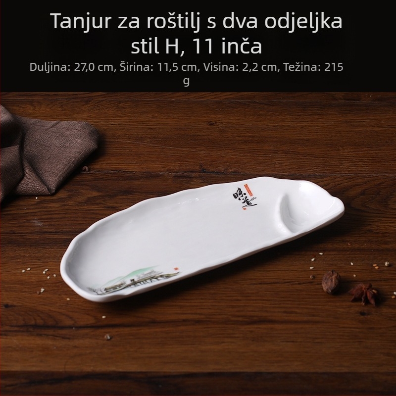 A5 melamin tanjur – kreativni tanjur s nepravilan oblikom, imitacija porculana, za obroke i grickalice