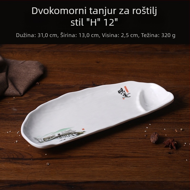 A5 melamin tanjur – kreativni tanjur s nepravilan oblikom, imitacija porculana, za obroke i grickalice