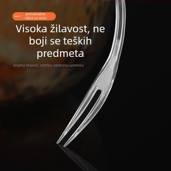 Jednokratna vilica za voće sa srcem, individualno pakirana, prozirni plast, za karaoke, 3000 komada u veleprodaji