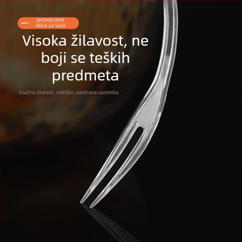 Jednokratna vilica za voće sa srcem, individualno pakirana, prozirni plast, za karaoke, 3000 komada u veleprodaji