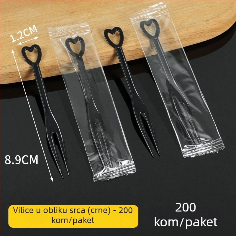 Jednokratna vilica za voće sa srcem, individualno pakirana, prozirni plast, za karaoke, 3000 komada u veleprodaji