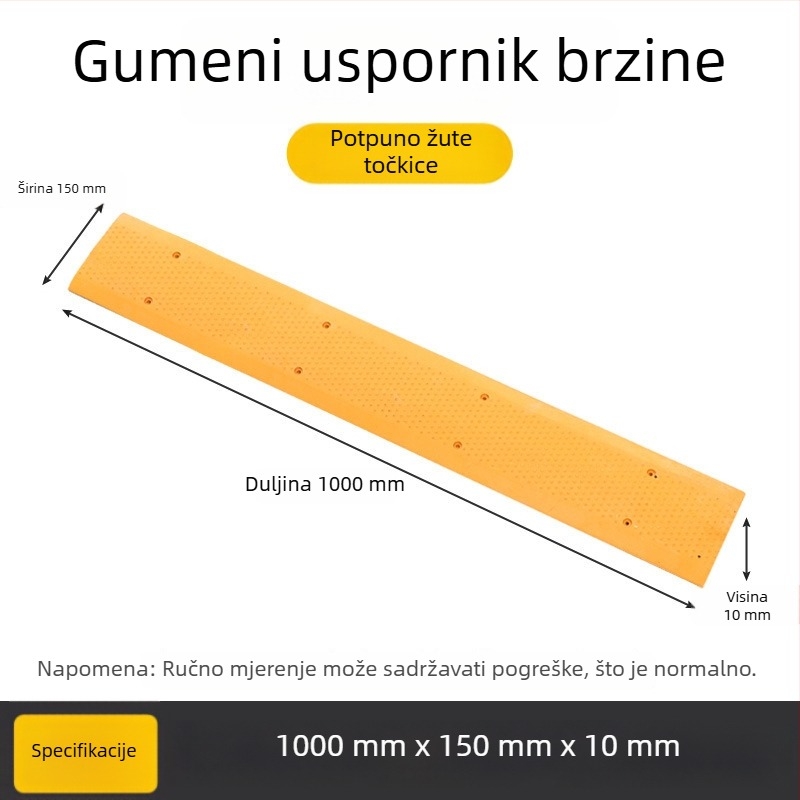 Prag za usporavanje brzine za biciklističku traku i pješačku zonu s protukliznom površinom