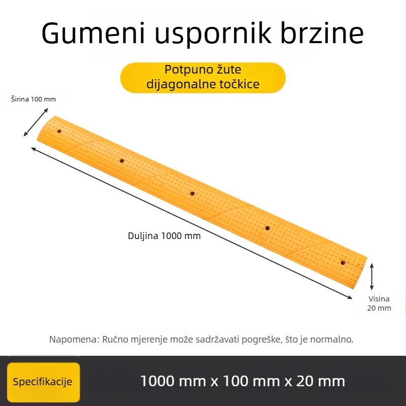 Prag za usporavanje brzine za biciklističku traku i pješačku zonu s protukliznom površinom