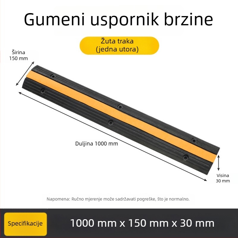 Prag za usporavanje brzine za biciklističku traku i pješačku zonu s protukliznom površinom
