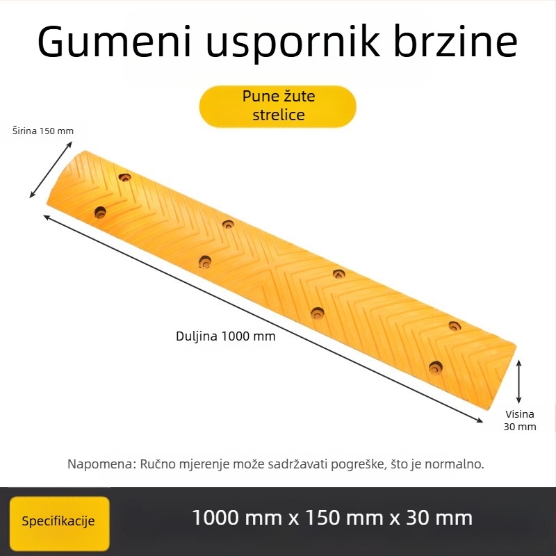 Prag za usporavanje brzine za biciklističku traku i pješačku zonu s protukliznom površinom