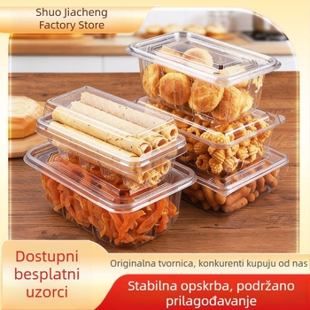 Jednokratna PET prozirna kutija za pakiranje kolača i peciva sa poklopcem