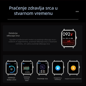 Lenovo pametni sat 2025 – novi model, 1,95-inčni veliki zaslon, Bluetooth pozivi, praćenje otkucaja srca, sport i fitness