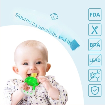 Dumo silikon set za bebe: grickalica za zube, mrežasta torbica za voće i povrće, silikon prehrambene kvalitete, pogodan za bebe starije od 6 mjeseci