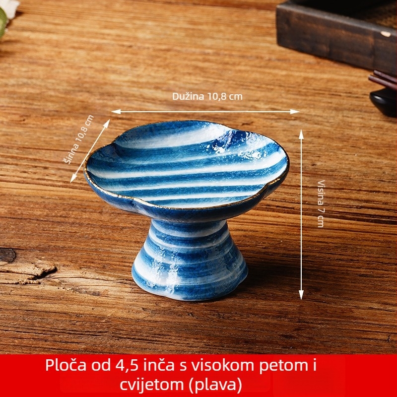 Japanski stil visokoj nogi tanjur za predjelo, kreativni tanjur za grickalice, personalizirana mala zdjela, porculano posuđe, zdjelica za ukrašavanje sashimija