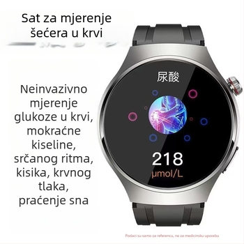 Višenamjenski pametni sat s mjerenjem šećera u krvi, krvnog tlaka i srčanog ritma, infracrveno daljinsko upravljanje, NFC pristup i plaćanje, praćenje sna