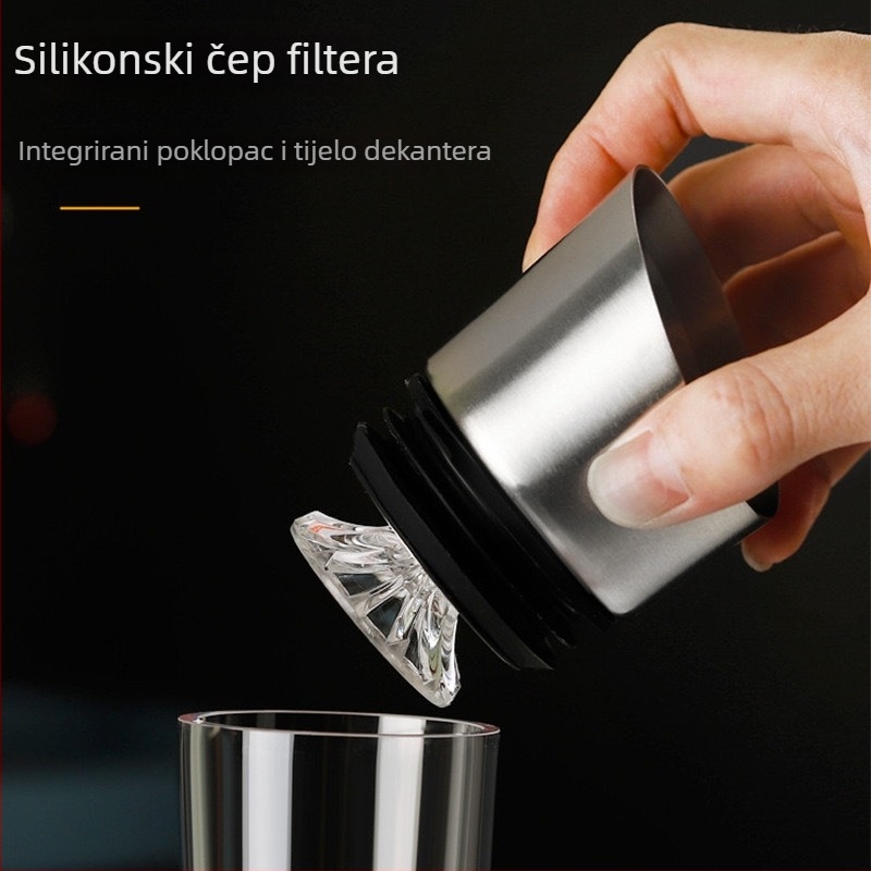 Poklopac dekantera od nehrđajućeg čelika 304 za vino, dozator u vodopadnom stilu i brtva boce