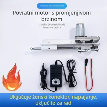 Linearan ponavljajući potisno- vučni štap s teleskopskim motorom i spojem na krivulju