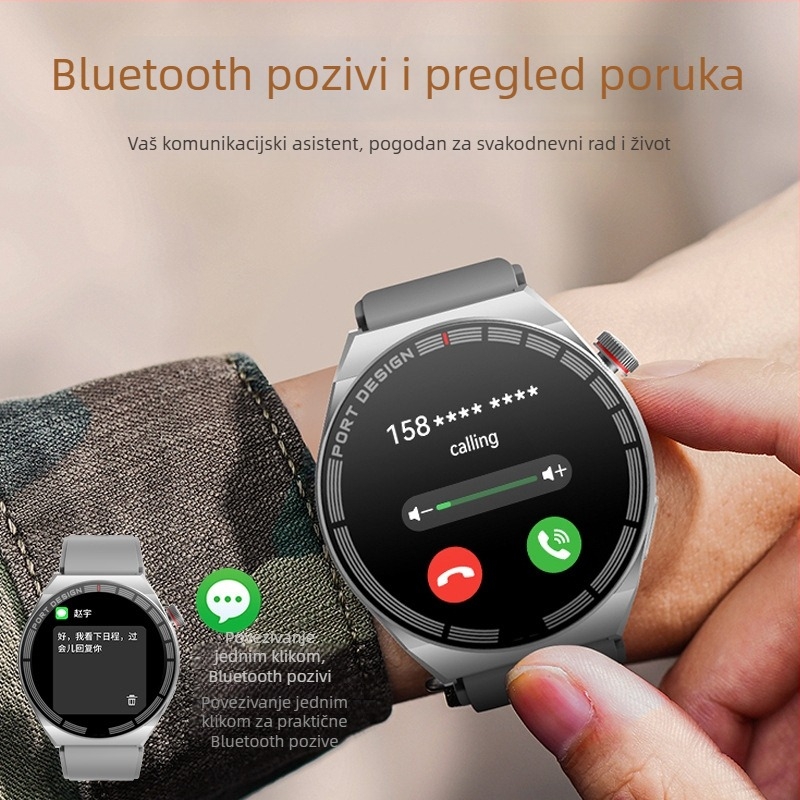 M12 višefunkcionalni Bluetooth pametni sat s praćenjem fitness i bežičnim pozivima, prilagodljiv dizajn