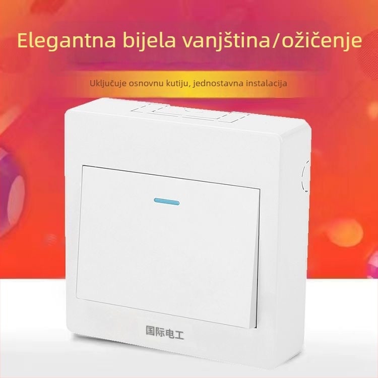 Ultra-tanki panel površinskog montaža s prekidačem i utičnicom, kutijom za kabel, za kućno zidno osvjetljenje