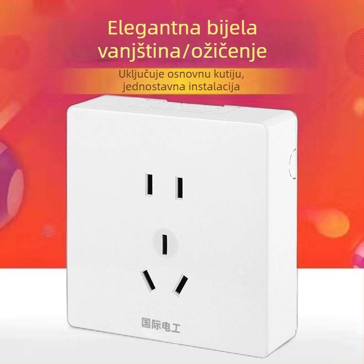 Ultra-tanki panel površinskog montaža s prekidačem i utičnicom, kutijom za kabel, za kućno zidno osvjetljenje