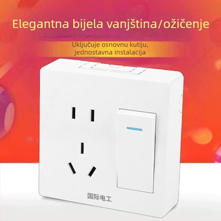 Ultra-tanki panel površinskog montaža s prekidačem i utičnicom, kutijom za kabel, za kućno zidno osvjetljenje