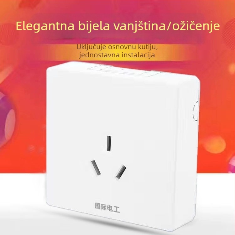Ultra-tanki panel površinskog montaža s prekidačem i utičnicom, kutijom za kabel, za kućno zidno osvjetljenje