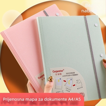 Horizontalni A4 folder za dokumente s prozirnim ulošcima i višeslojim skladištenjem, veličina A5, uredski materijali, velik kapacitet