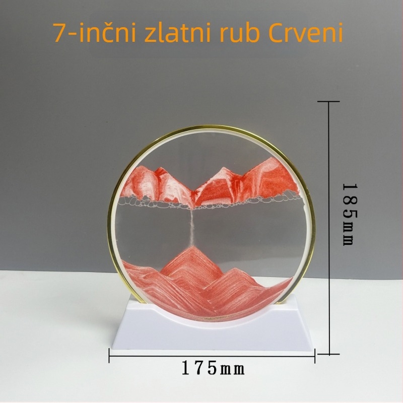 3D slika s tekućim pijeskom i zlatnim rubom — elegantni dekorativni dodatak za dnevni boravak i radni stol