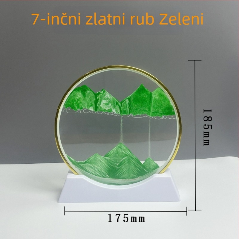 3D slika s tekućim pijeskom i zlatnim rubom — elegantni dekorativni dodatak za dnevni boravak i radni stol