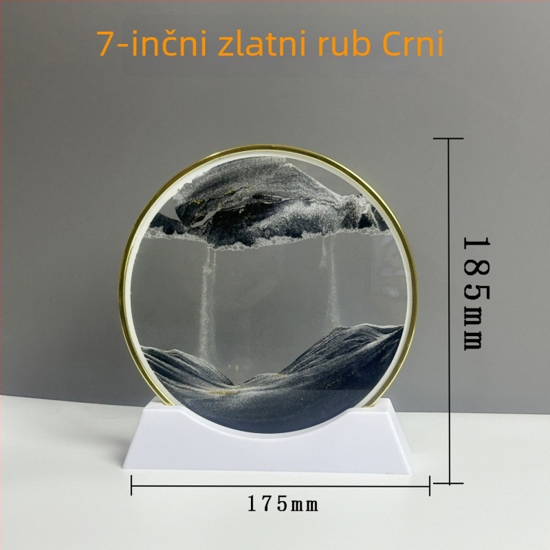 3D slika s tekućim pijeskom i zlatnim rubom — elegantni dekorativni dodatak za dnevni boravak i radni stol
