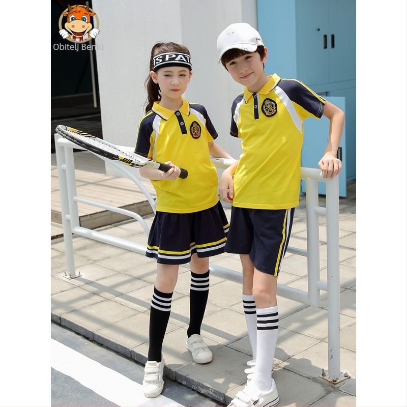 Letni set školske uniforme za učenike osnovne škole, unisex, gornji dio i hlače, 95% pamuk, mekan materijal